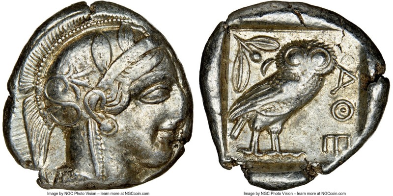 ATTICA. Athens. Ca. 440-404 BC. AR tetradrachm (25mm, 17.16 gm, 9h). NGC XF 4/5 ...