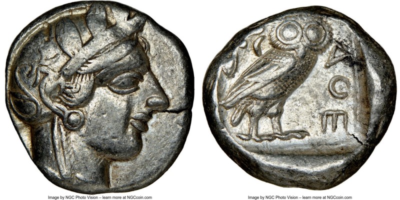 ATTICA. Athens. Ca. 440-404 BC. AR tetradrachm (23mm, 17.15 gm, 5h). NGC Choice ...