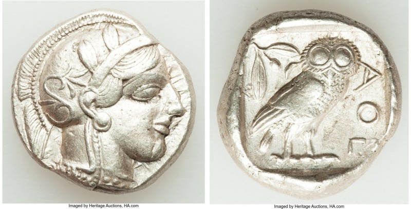 ATTICA. Athens. Ca. 440-404 BC. AR tetradrachm (25mm, 17.19 gm, 2h). VF. Mid-mas...