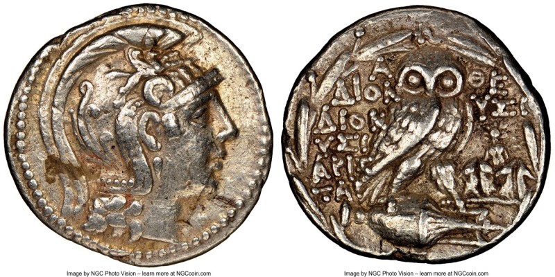 ATTICA. Athens. 2nd-1st centuries BC. AR tetradrachm (28mm, 16.74 gm, 11h). NGC ...
