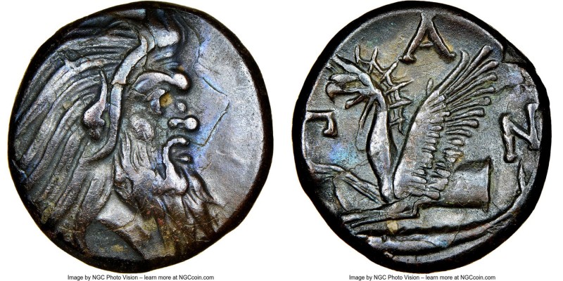 CIMMERIAN BOSPORUS. Panticapaeum. 4th century BC. AE (22mm, 11h). NGC XF, flan f...