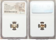 LYDIAN KINGDOM. Alyattes or Walwet (ca. 610-546 BC). EL third-stater or trite (13mm, 4.69 gm). NGC VF 5/5 - 4/5, countermark. Uninscribed, Lydo-Milesi...
