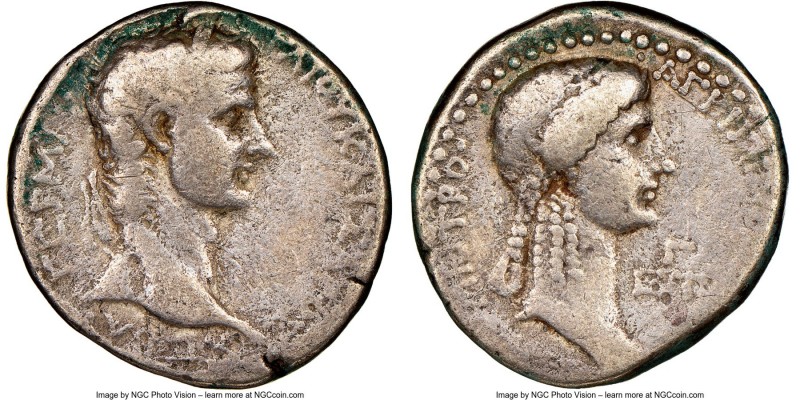 SYRIA. Antioch. Caligula (AD 37-41), with Agrippina Senior. AR tetradrachm (26mm...