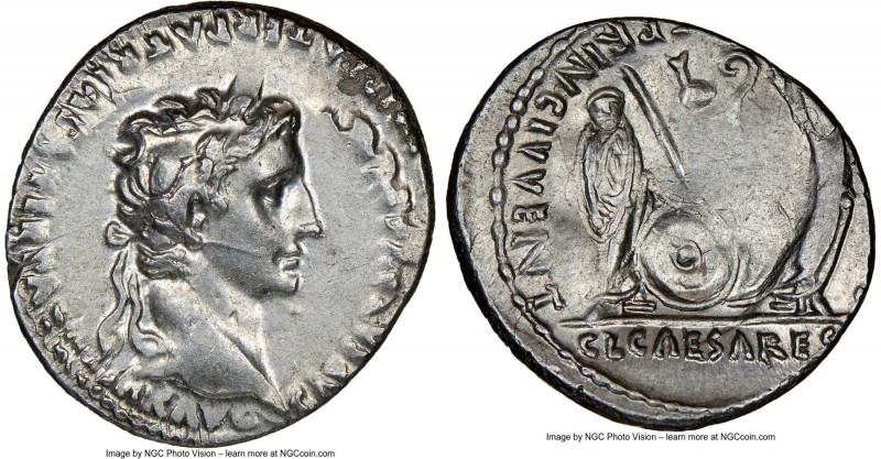 Augustus (27 BC-AD 14). AR denarius (19mm, 3.88 gm, 7h). NGC Choice AU 2/5 - 5/5...