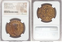 Claudius I (AD 41-54). AE sestertius (34mm, 28.38 gm, 7h). NGC VF 4/5 - 2/5. Rome, AD 41-50. TI CLAVDIVS CAESAR AVG P M TR P IMP P P, laureate head of...