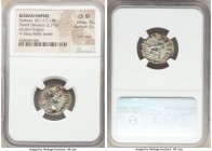 Hadrian (AD 117-138). AR/AE fourree denarius (20mm, 2.77 gm, 7h). NGC Choice XF 4/5 - 3/5, core visible. Ancient forgery. Rome, AD 118. IMP CAESAR TRA...