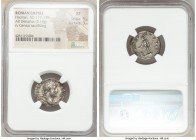 Hadrian (AD 117-138). AR denarius (19mm. 3.14 gm, 5h). NGC XF 5/5 - 3/5. Rome, ca. late AD 120-121. IMP CAESAR TRAIAN HADRIANVS AVG, laureate head of ...