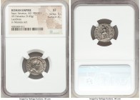 Septimius Severus (AD 193-211). AR denarius (18mm, 3.43 gm, 4h). NGC XF 5/5 - 4/5. Laodicea, AD 198-202. L. SEPT SEV AVG IMP XI PART MAX, laureate hea...