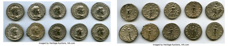 ANCIENT LOTS. Roman Imperial. Gordian III (AD 238-244). Lot of ten (10) AR anton...