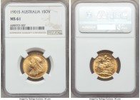 Victoria gold Sovereign 1901-S MS61 NGC, Sydney mint, KM13. Last year of type. Cartwheel luster with lovely color. AGW 0.2355 oz. 

HID09801242017

© ...
