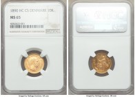 Christian IX gold 10 Kroner 1890 HC-CS MS65 NGC, Copenhagen mint, KM790.1. AGW 0.1296 oz. 

HID09801242017

© 2020 Heritage Auctions | All Rights Rese...