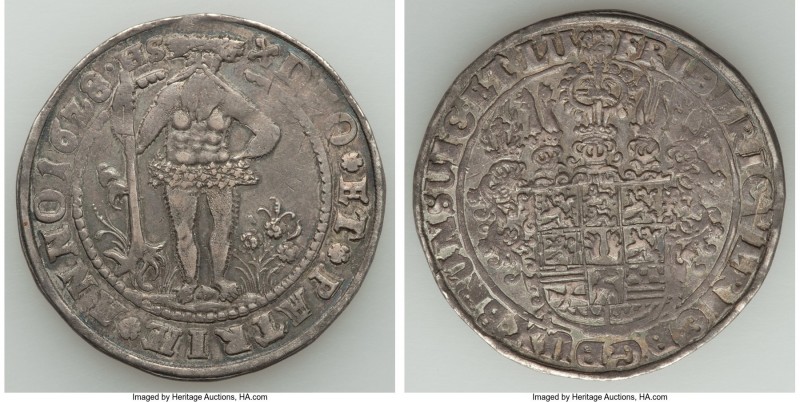 Brunswick-Wolfenbüttel. Friedrich Ulrich Taler 1628-HS VF, Goslar or Zellerfeld ...