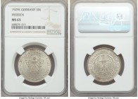 Weimar Republic Pair of Certified 3 Marks NGC, 1) "Meissen" 3 Mark 1929-E - MS63, Muldenhutten mint, KM65. 2) "Zeppelin" 3 Mark 1930-J - MS62, Hamburg...