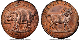 Middlesex. Pidcock's Exhibition 1/2 Penny Token ND (1790's) MS64 Brown NGC, D&H-422. PIDCOCK'S EXHIBITION Elephant left / EXETER CHANGE STRAND LONDON ...