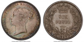 Victoria 6 Pence 1850 MS64 PCGS, KM733.1, S-3908. Muted slate gray tone with flashy teal hues along the devices.

HID09801242017

© 2020 Heritage Auct...