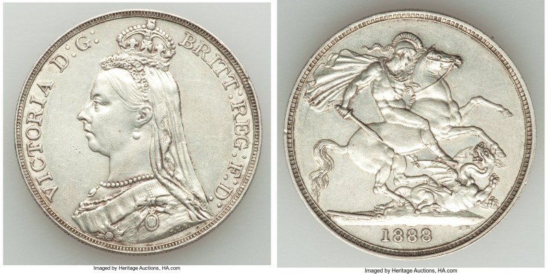 Victoria Crown 1888 XF, KM765. 38.5mm. 28.27gm. Sharply struck with much luster....