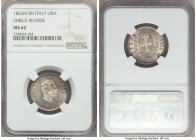 Vittorio Emanuele II Lira 1863 M-BN MS62 NGC, Milan mint, KM5a.1. Shield reverse type with light rose-gray toning. 

HID09801242017

© 2020 Heritage A...