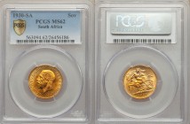 George V gold Sovereign 1930-SA MS62 PCGS, Pretoria mint, KM-A22. Orange peel toning. AGW 0.2355 oz. 

HID09801242017

© 2020 Heritage Auctions | All ...