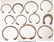 Hmong, Mien, Lahu & Lawa Hill Tribes 11-Piece Lot of silver "Neck Ring Money" ND, cf. Mitch-2997-2998, Opitz-pp. 284-285 (many of these pieces illustr...