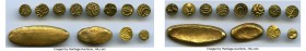 12-Piece Lot of Uncertified Assorted gold Issues, 1) India: Lot of 8 Fanams ND (18th-19th Century) - XF (Includes Marathas of Tranjore, Cochin, Mysore...
