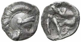 Calabria. Tarentum 302-228 BC. Diobol AR
