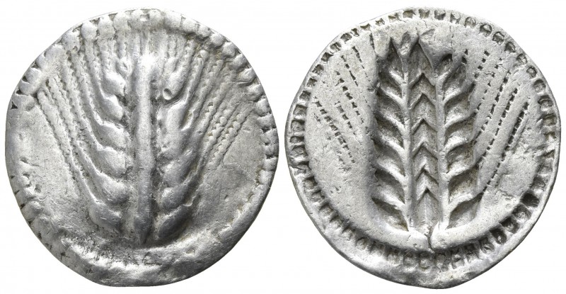 Lucania. Metapontion 540-510 BC.
Drachm AR

19mm., 2,52g.

Ear of barley / ...