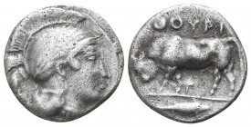 Lucania. Thurii circa 420 BC. 1/6 Stater AR