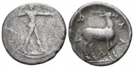 Bruttium. Kaulonia 475-425 BC. 1/6 Nomos AR