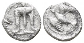 Bruttium. Kroton 430-420 BC. Obol AR
