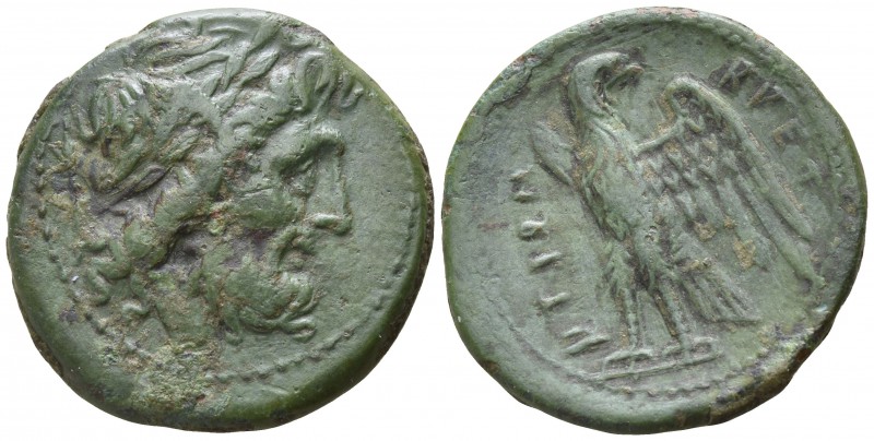 Bruttium. The Brettii circa 214-211 BC.
Bronze Æ

23mm., 8,18g.

Laureate h...