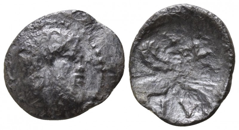 Sicily. Aitna 465-460 BC.
Litra AR

11mm., 0,53g.

Head of Silenos right, w...