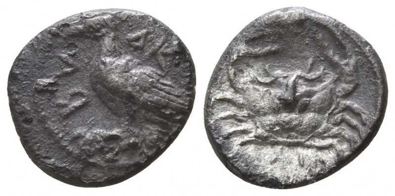 Sicily. Akragas circa 470-460 BC.
Obol AR

9mm., 0,62g.

Eagle standing lef...