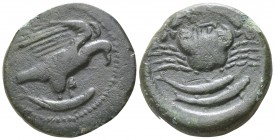 Sicily. Akragas circa 425-406 BC. Hexas AE