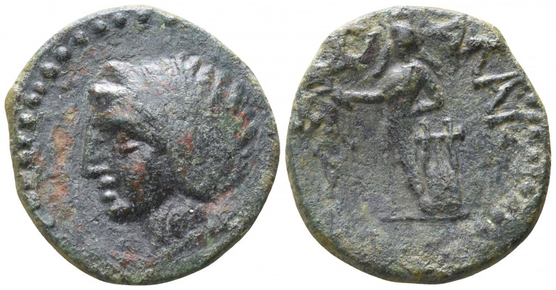 Sicily. Alaesa circa 240 BC.
Bronze Æ

19mm., 4,36g.

Laureate head of Apol...