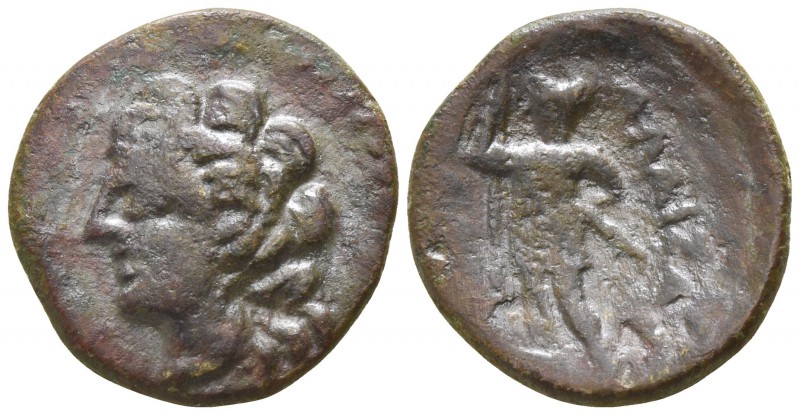 Sicily. Alaesa circa 208-186 BC.
Bronze Æ

17mm., 2,49g.

Wreathed head of ...