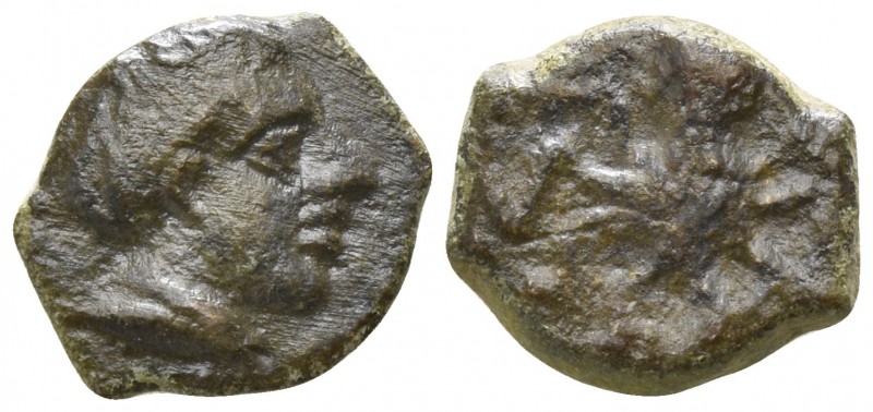 Sicily. Eryx 330-260 BC.
Bronze Æ

11mm., 1,21g.

Female head right / Octop...