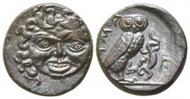 Sicily. Kamarina 420-405 BC. Onkia AE