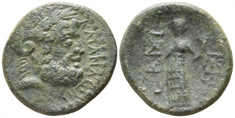 Sicily. Katane After 212 BC.
Bronze Æ

21mm., 7,29g.

KATANAIΩN, laureate h...