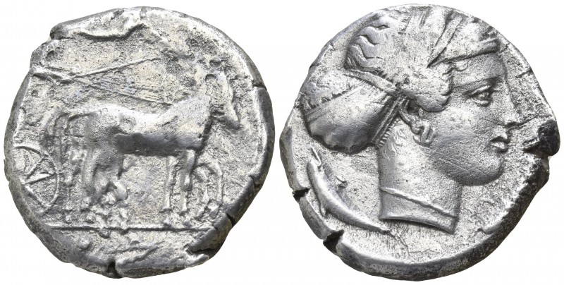 Sicily. Syracuse. Second Democracy 466-405 BC.
Tetradrachm AR

24mm., 16,57g....