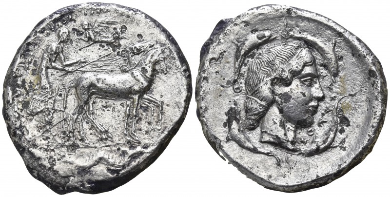 Sicily. Syracuse. Second Democracy 466-405 BC.
Tetradrachm AR

29mm., 15,50g....