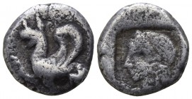 Thrace. Abdera circa 500-450 BC. Triobol AR