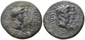 Kings of Thrace. . Rhoemetalkes I with Augustus 11-12 BC. Bronze Æ