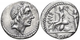 C. Malleolus, A. Albinus Sp. f., and L. Caecilius Metellus 96 BC. Rome. Denar AR