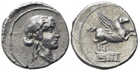 Q. Titius 90 BC. Rome. Denar AR