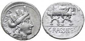 P. Furius Crassipes 84 BC. Rome. Denar AR