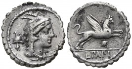L. Papius 79 BC. Rome. Serratus AR