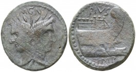 Sextus Pompey 43-36 BC. Sicily. Bronze AE