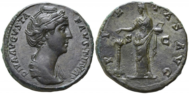 Faustina I, wife of Antoninus Pius AD 141. Rome
Sestertius Æ

31mm., 29,63g....