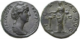 Faustina I, wife of Antoninus Pius AD 141. Rome. Sestertius Æ