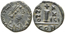 Justinian I.  AD 527-565. Constantinople. Decanummium Æ